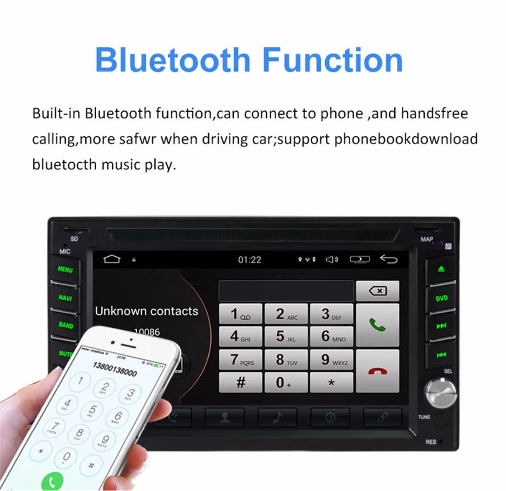 Best 6.2" Double 2 Din Android 6.0.1 4G LTE Quad Core Touch Sreen 2GB RAM 32GB ROM Car DVD Player GPS Navigation Radio Stereo 2Din 9