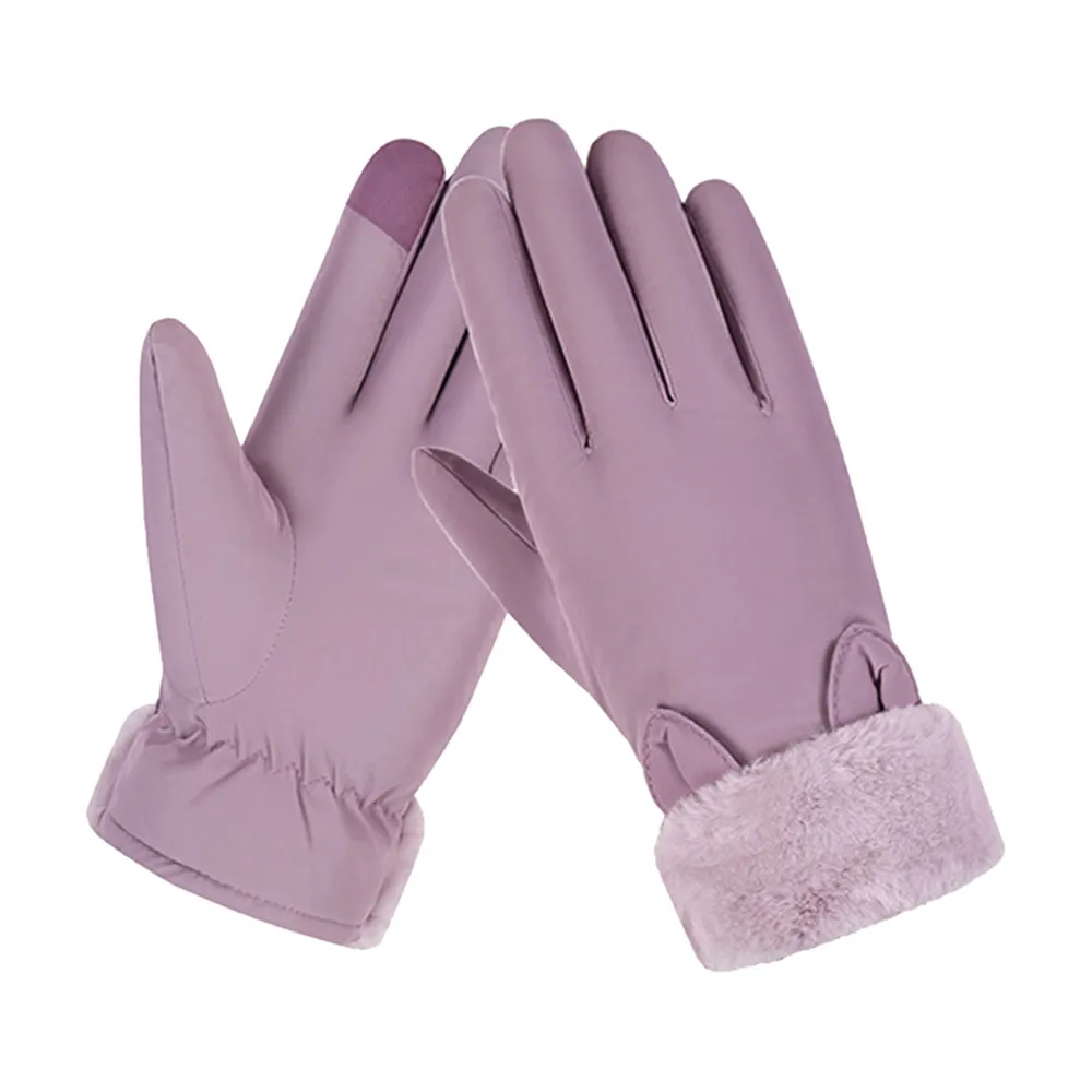 Женские зимние перчатки ветрозащитные водонепроницаемые велосипедные перчатки Слип плюс бархат утолщенные перчатки luvas de inverno