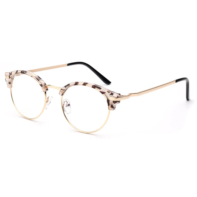 

Fashion Women Glasses New Style Goggles Plain Glass Spectacles Metal+Plastic Semicircle Frame Glasses Optical GP25