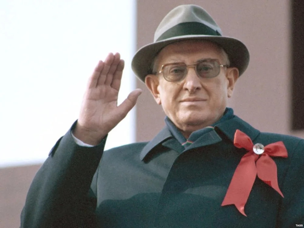 Yuri Vladimirovich Andropov Soviet leader wave hands reformers Photo