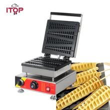 ITOP Commercial Electric Waffle Maker , Christmas Tree Pine Cake Iron Waffle Oven Non Stick Snack Maker Machine 110V/220V 220v 110v 4 pcs lolly waffle maker waffle stick lolly waffle making machine electrical pine waffle maker