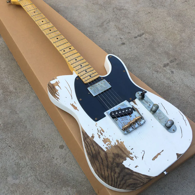 Тяжелая Реликвия Электрогитара Telecaster Электрогитара 6 струн Elm тела клен шеи Любой цвет