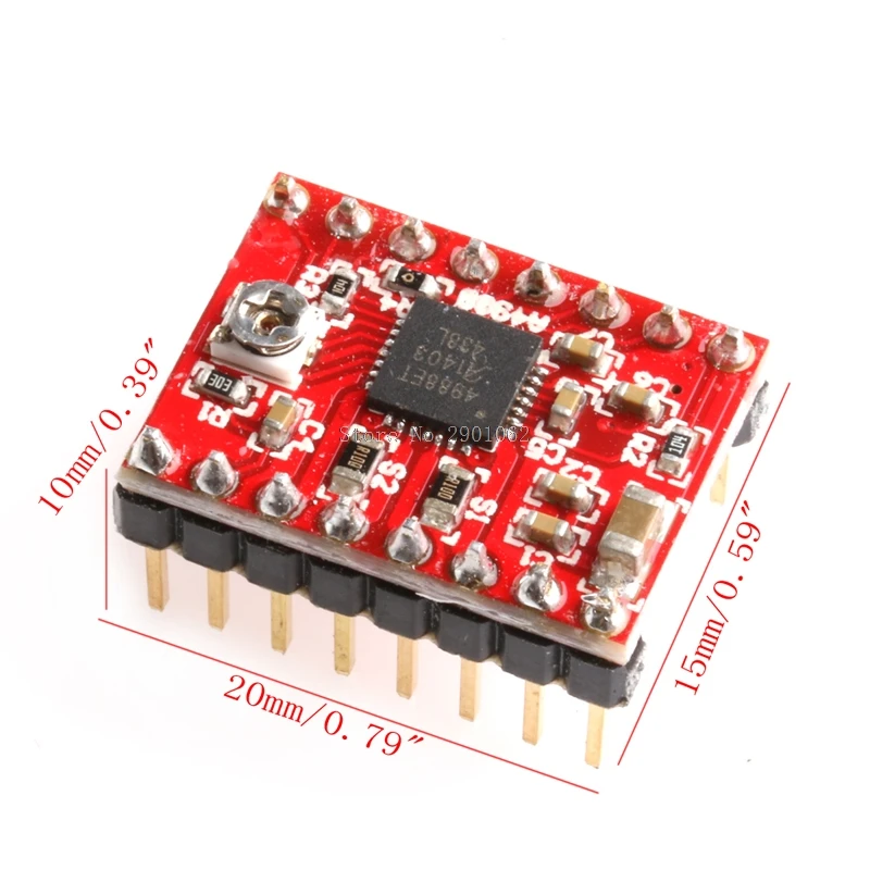 Шаговый Драйвер StepStick A4988 + радиатор для 3D принтера Reprap Pololu красный драйвер