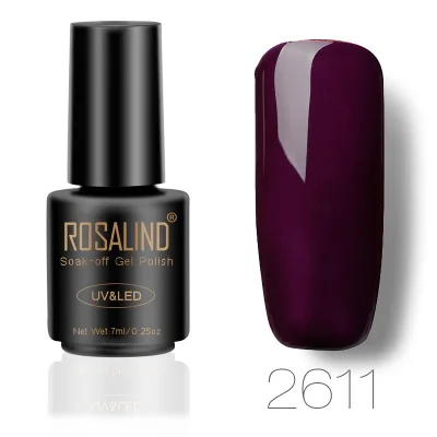 Rosalind лак для ногтей красный фиолетовый темный цвет УФ-гель растворимый лак стойкий гель для ногтей лак для ногтей Полупостоянный Vernis - Цвет: 2611