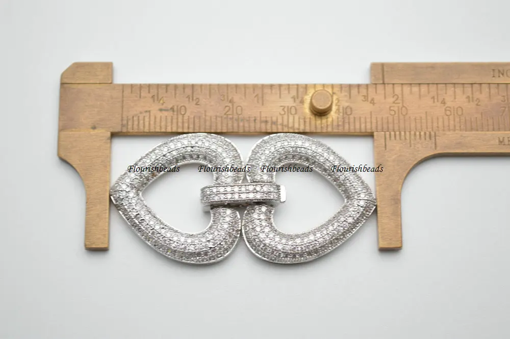 24x48mm Paved CZ Beads Double Heart Shape Necklace Clasps Fashion Jewelry Accessories 5pc per Lot 24x48mm Paved CZ Beads Double Heart Shape Necklace Clasps Fashion Jewelry Accessories 5pc per Lot