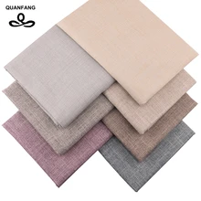 QUANFANG, 7 шт./лот, однотонная льняная ткань для лоскутного шитья, диванная подушка для шитья, ткань для шитья, материалы для рукоделия, ткань 40 см x 45 см