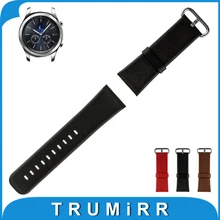22mm Véritable Bande de Montre En Cuir + Outil pour Samsung Gear S3 Classique/Frontière Acier Inoxydable Boucle Courroie de Poignet Bracelet