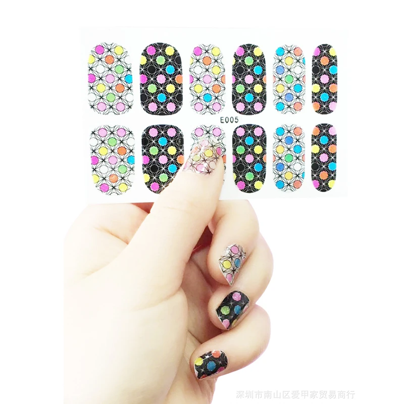 New Fashion Dot 3D Glitter Sticker Decal Water Transfer Sticker Nail