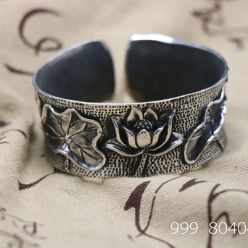 

2019 Armbanden Voor Vrouwen Bracelet National Wind Restoring Ancient Ways Width Opening Wholesale Yunnan Snow Pure Made By Hand