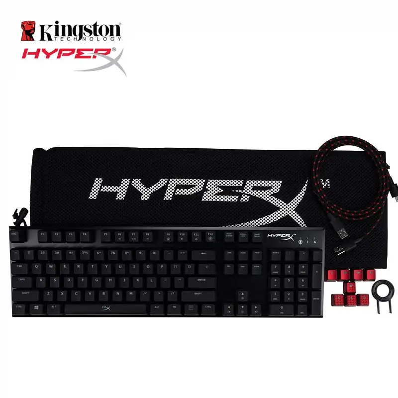 Механическая игровая клавиатура kingston HyperX из сплава Cherry MX, синяя, коричневая, красная, профессиональная геймерская клавиатура CK104 для компьютера