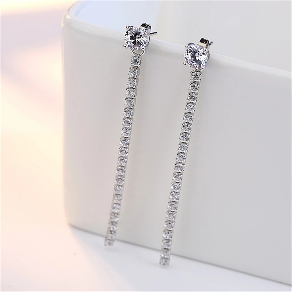 Женские серьги подвески из серебра 925 пробы с искусственным жемчугом|luxury crystal