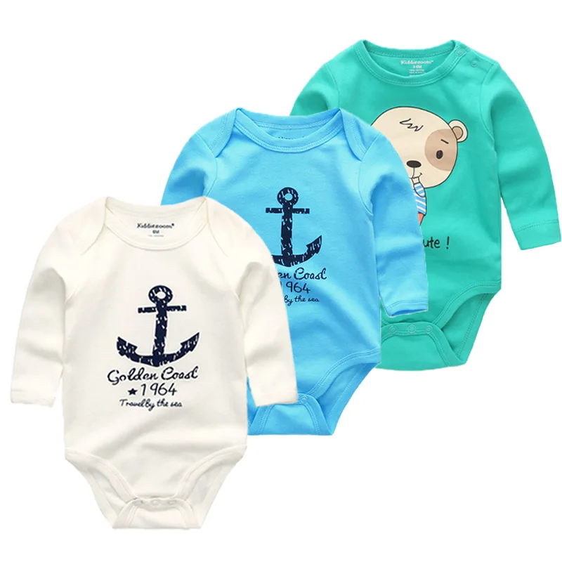 3 шт./партия комплекты одежды для маленьких мальчиков и девочек, хлопковые комбинезоны с длинными рукавами, Одежда для новорожденных - Цвет: baby boy set5