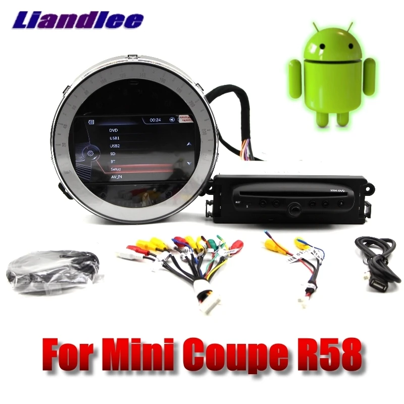 For Mini Coupe R58 2012~2017 Liandlee Android system Car Multimedia Player NAVI With DVD Car Radio Stereo GPS Map Navigation 7