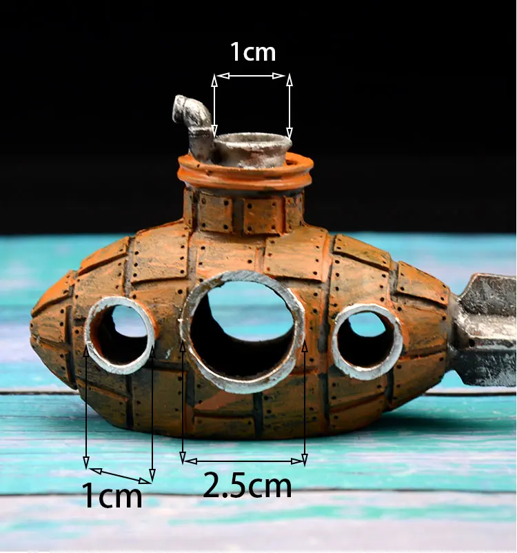 Khaki submarine Ретро старая морская подводная лодка может избежать смолы высокой имитация Модель украшения аквариума фоновые украшения Аксессуары - Цвет: Khaki submarine