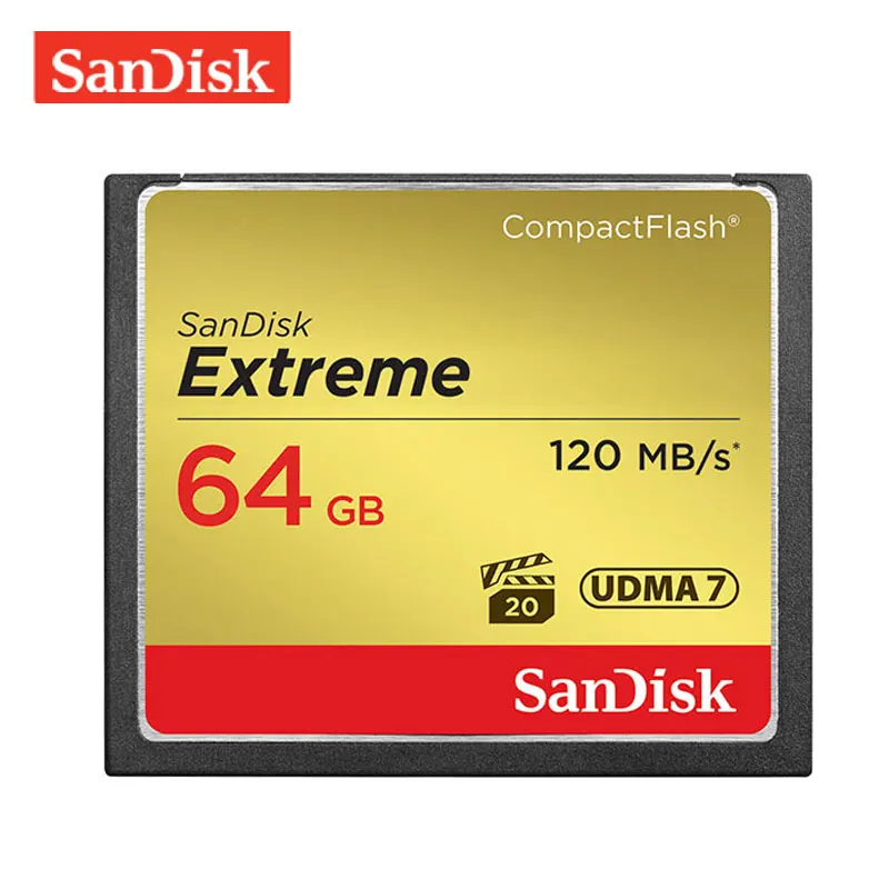 

Sandisk Extreme CF Card 32GB 64GB 128GB Professional CompactFlash Memory Card Max UP to 120MB/s for Digital Cameras/DSLR Camera
