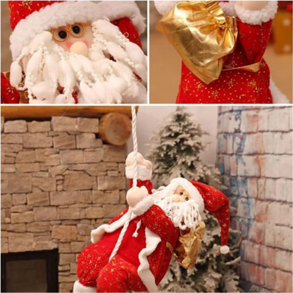 1 шт., Рождественская кукольная подвеска, Рождественский Санта Клаус, скалолазание на веревке, лестница, Рождественские елки, подвесные украшения для дома, вечерние