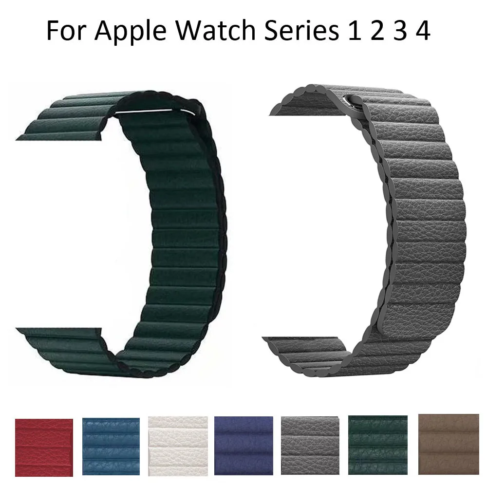 

2018 New Genuine Leather Loop For Apple Watch Band Series 4 3 2 1 Strap Correa iWatch 44mm 40mm 42mm 38mm Watchband Wrist Belt