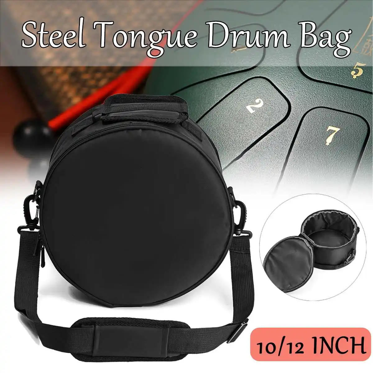 

SENRHY Oxford Fabric Steel Tongue Drum Hand Bag Durable Protable Black Bag for Storing Steel Tongue Drum 10 inch 12 inch