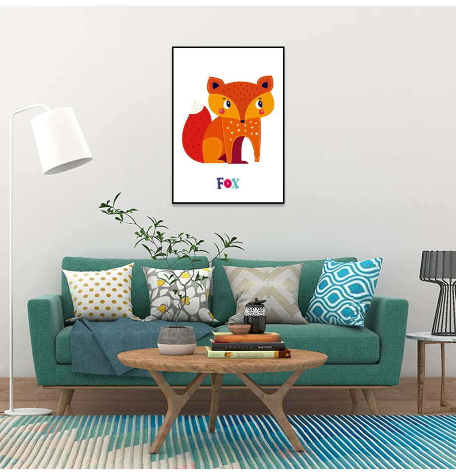 Wall Pictures Art Print Poster Fox And Elephant Waterproof Ink Design Painting Brand Home Decoration New Canvas Printings  (7)