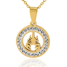New Fashion Luxury Gold&Silver Color Zircon Crystal Scorpion stainless steel Pendants Necklaces Jewelry For Women X-977