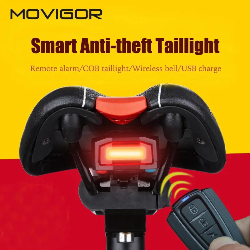 4in1 Anti theft Wireless Remote Control Bike Tail Light USB Chargeable