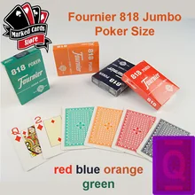 2 или 4 колоды Magic Fournier 818 светящиеся маркированные карты считываются с инфракрасными контактными линзами или солнцезащитными очками, четыре цвета Jumbo Poker
