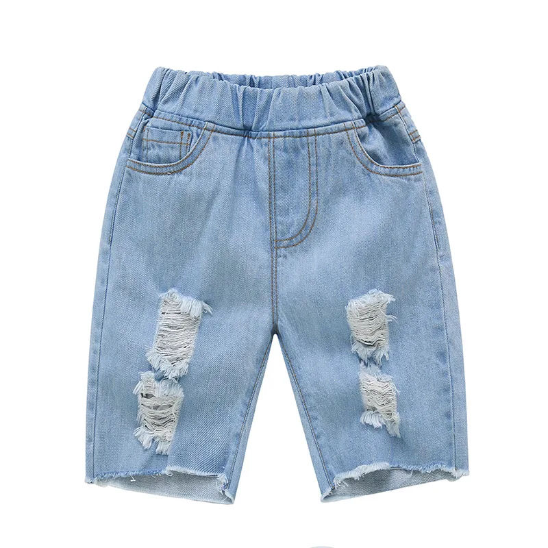 Children's Shorts Baby Boy Denim Shorts Summer Holes Jeans Trousers