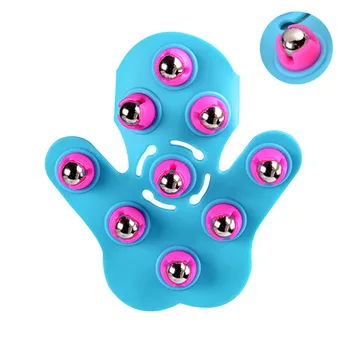 

1 Pcs Body Massager Glove Palms Shaped 9 Metal Roller Ball Stress Relief Anti Cellulite MSU99
