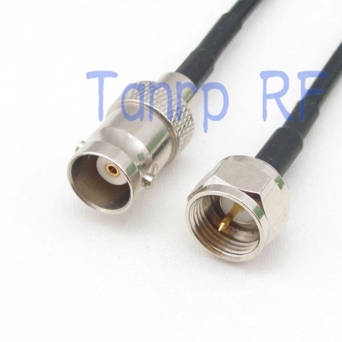 

6in BNC female jack to F male plug RF connector adapter 15CM Pigtail coaxial jumper cable RG174 extension cord