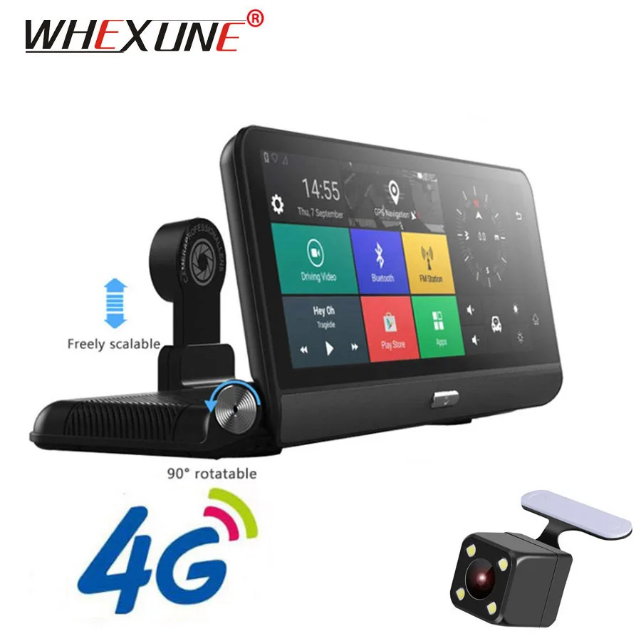 

WHEXUNE 8.0"IPS Car DVR GPS 4G Android Navigation ADAS FHD 1080P Dash Camera Dual Lens car video Recorder Remote Live monitor