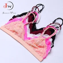 Dentelle Bralette Transparent Sexy haut court fil gratuit Push Up soutien-gorge brassière sans couture intimes Camis pour les femmes Lingerie sous-vêtements