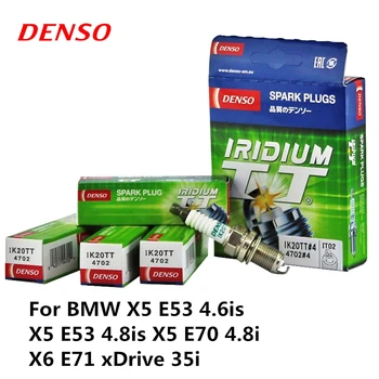 

4pieces/set DENSO Car Spark Plug For BMW X5 E53 4.6is X5 E53 4.8is X5 E70 4.8i X6 E71 xDrive 35i Iridium Platinum IK20TT