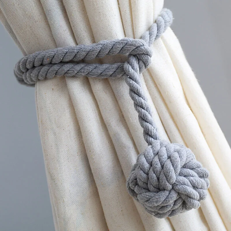

Curtains Hanging Balls Solid Gray Accessories Curtinas Buckle Home Decoration Curtains Tassels Green Hook Tieback CP062 #30