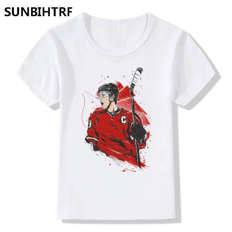 

New Summer Tops Children T-Shirts Fashion Funny Ice Hockey Player Print Girls/Boys Short Sleeve T Shirt Baby Casual Kids Clothes
