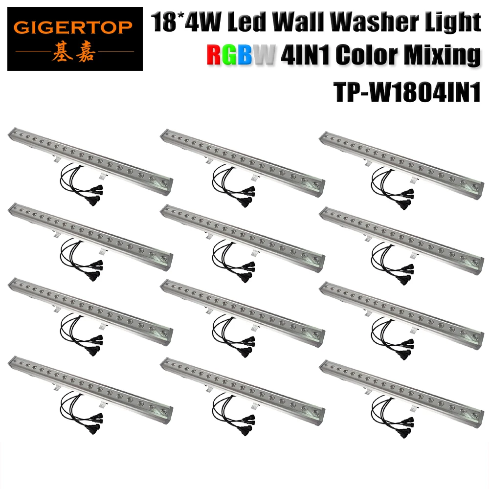 Wholesales 12XLOT Aluminum Housing Outdoor LED Wall washer Stage Lighting RGBW 4IN1 IP65 Waterproof 18*4W LED Bar LightS