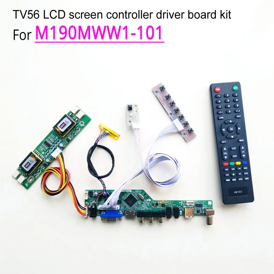 

For M190MWW1-101 computer LCD panel LVDS CCFL 1440*900 19" 60Hz 4-lamp 30pin HDMI/VGA/AV/USB/RF TV56 controller driver board kit