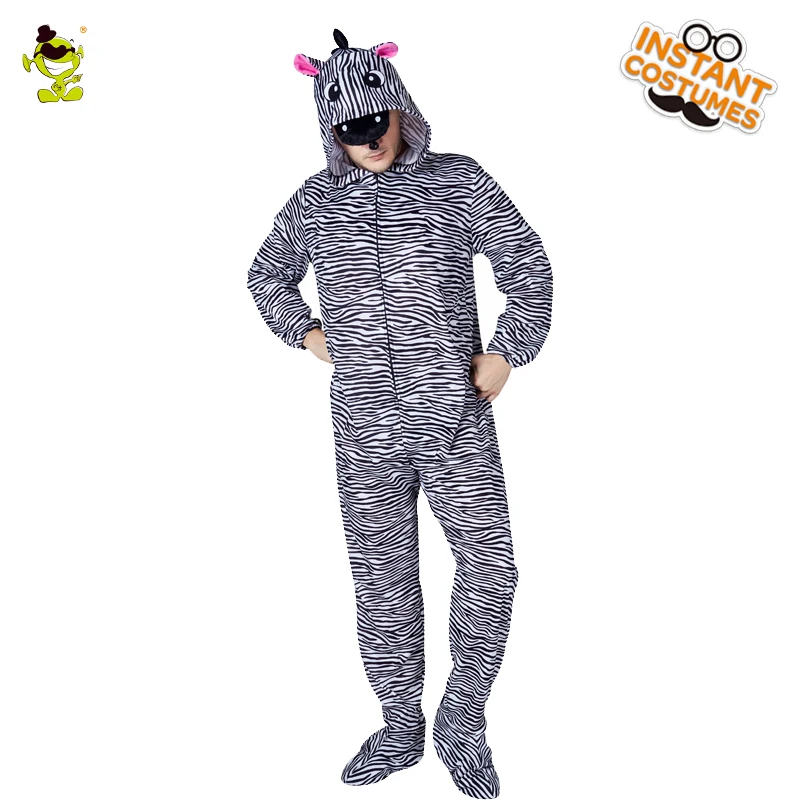 Men's Zebra Pajamas Costume Fancy Dress Christmas Cute Zebra Sleepwear