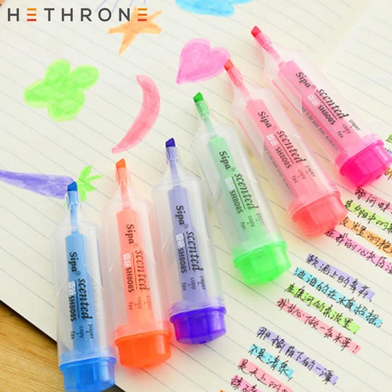 Hethrone, 7 цветов, косая головка, маркер, краски, маркеры, пастельный мел, рисование маркером, акварельные товары для рукоделия, маркеры, ручки