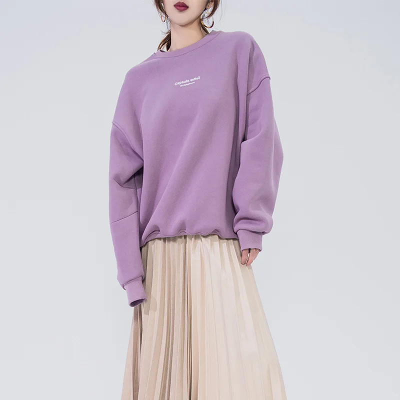 Wear Sanitary Clothes Spring 2019 Alphabetic Printed Pullover Sanitary Clothes Women's Round-collar Habitat Sweatshirt Women