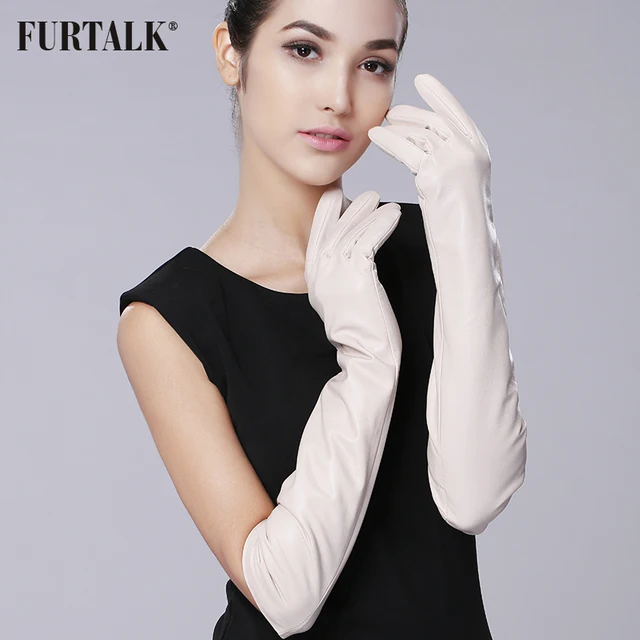 Super Long 50cm 60cm Women's Supple Nappa Leather Opera Dressing Gloves