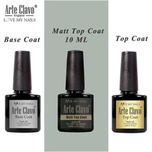 アルテ Clavo ベース & トップコートマットトップジェルネイルポリッシュ 10 ミリリットル透明ソークオフプライマーソークオフ爪アートマニキュアヌードピンク(China)