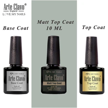 

Arte Clavo Base & Top Coat Matte Top Gel Nail Polish 10 ml Transparent Soak Off Primer Gel Varnish Nail Art Manicure Nude Pink