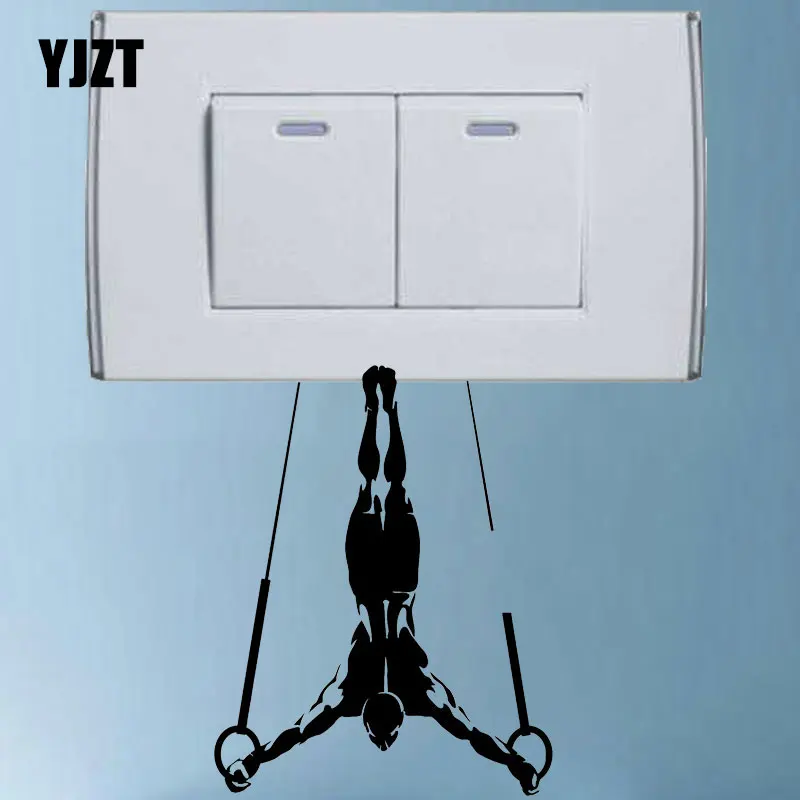 YJZT Muscle Man Gymnastic Rings Fashion Light Switch Girl Room Home Decoration Sticker 8SS-2399 | Дом и сад