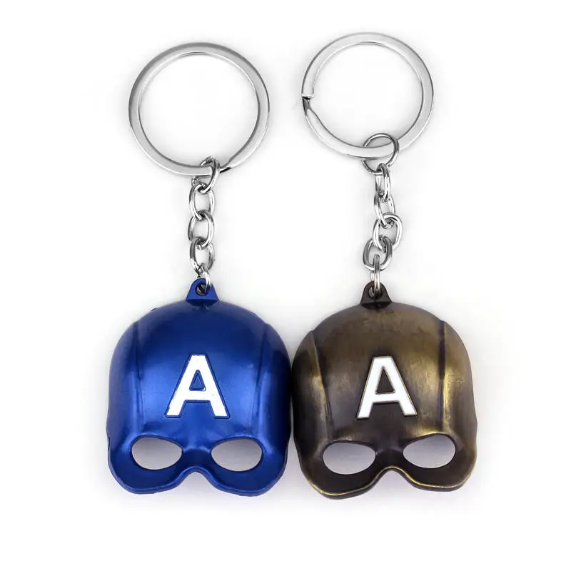 

dongsheng Movie Jewelry New Arrival 2 color The Avengers Captain America Mask Keychain Alloy Key Ring souvenirs