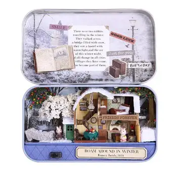 

Miniature Dollhouse 1:12 Girl's Fairy Iron Model Kits Box Toy For 12-15 Year Old Doll House Birthday Gifts Metal DIY BOX THEATER