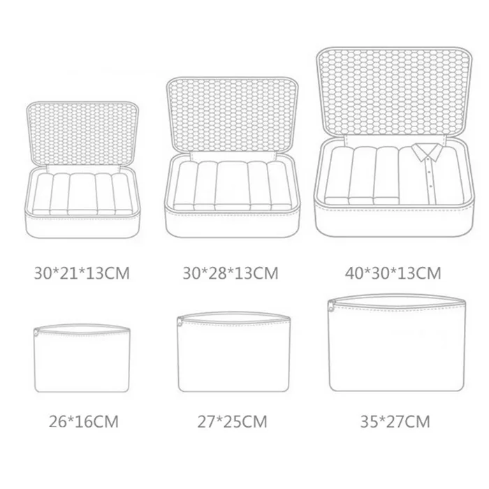 6 قطعة/المجموعة السفر حالات الملابس مرتب حقيبة التخزين مربع الأمتعة حقيبة الحقيبة البريدي الصدرية مستحضرات التجميل الملابس الداخلية المنظم ...