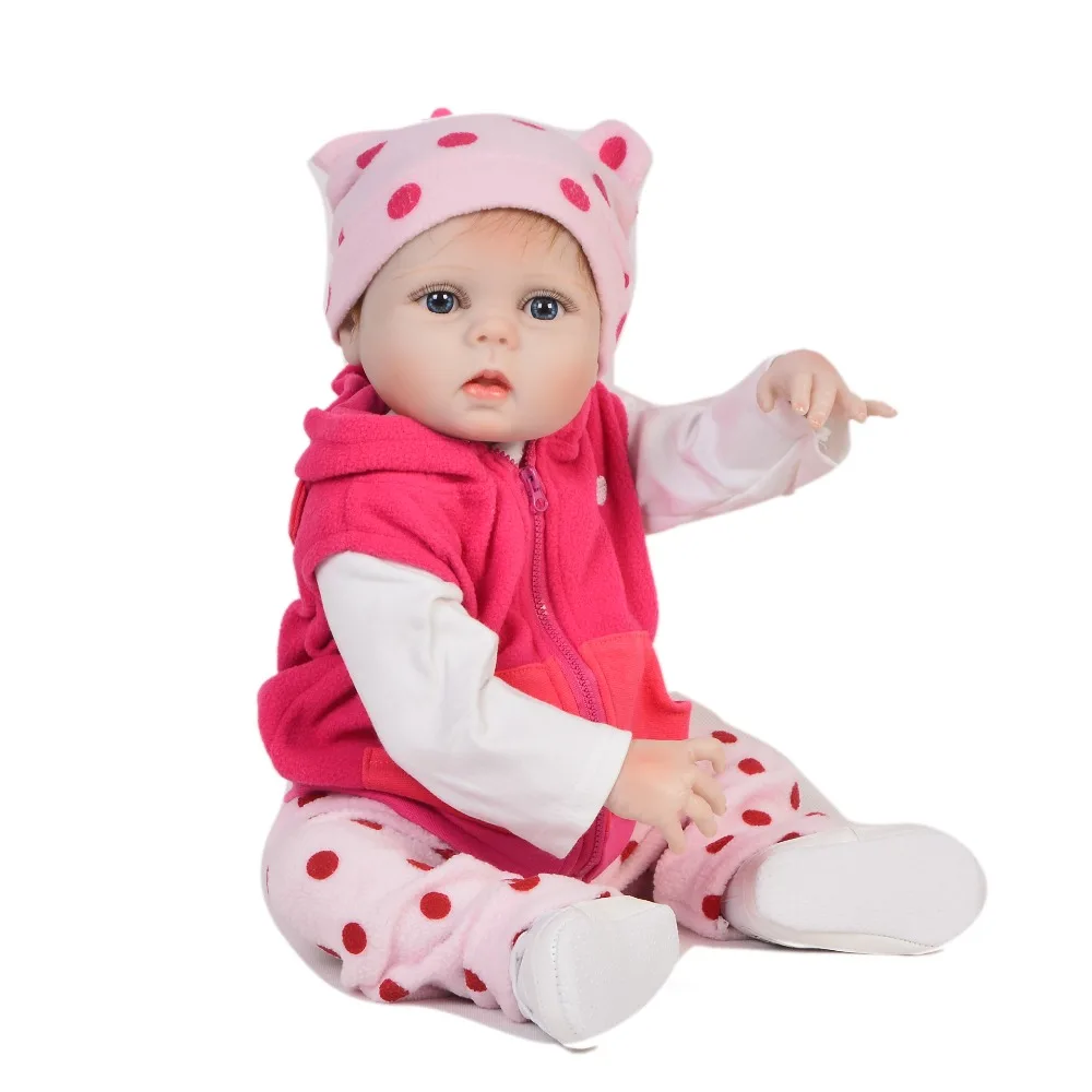 Кукла новорожденная виниловая силиконовая 55 см с милым жирафом|Куклы| |