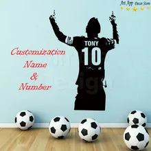 Художественный дизайн футболист Дешевое украшение для дома ПВХ стикер на стену Съемный Виниловый домашний декор футбольная Спортивная комната наклейки