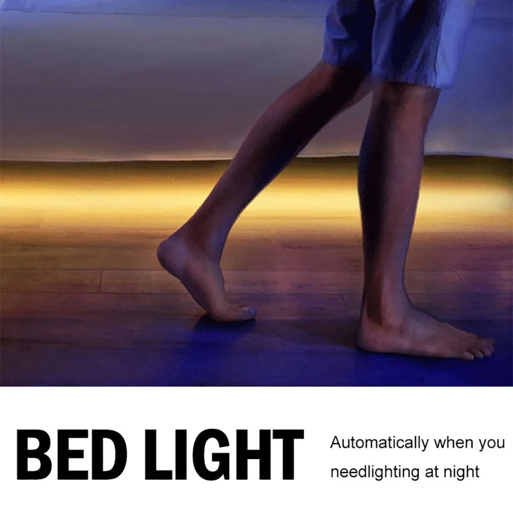 

Dimmable DC5V Double LED Bed Light Warm White Color Motion Sensor LED Night Light Strip LED Bed Light LED Night Lighting
