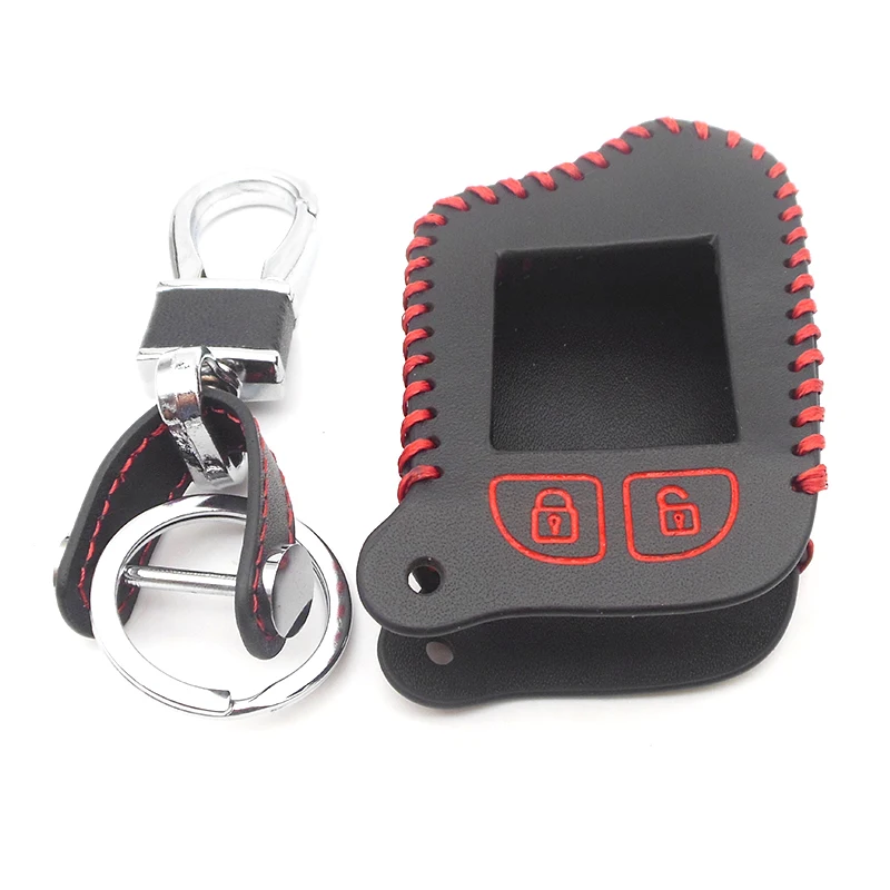 

M13 M14 Leather Case For Scher-Khan Magicar 13 14 m110as AUTO-SIGNALS Car Alarm Remote Controller LCD Keychain Cover